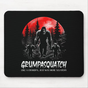 Grumpa Squatch Funny Bigfoot Dad Sasquatch Yeti Fa Mouse Pad