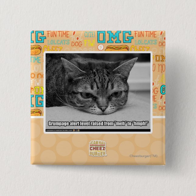 Grumpage Alert 15 Cm Square Badge (Front)