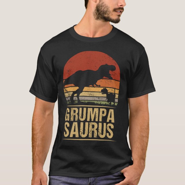 GrumpaSaurus Rex Family Dinosaur T-Rex Dino Brothe T-Shirt (Front)