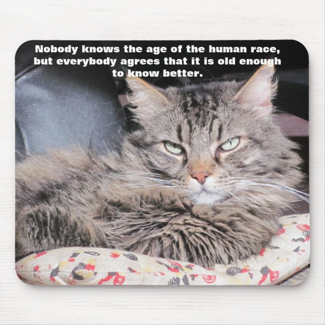 Grumpy Angel with "Age" Quote Mouse Pad (Front)