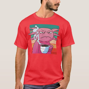 Grumpy Aolotl Vintage Coffee Funny Aolotls Kawaii T-Shirt