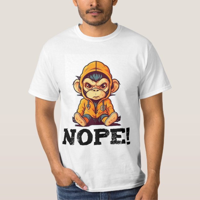 Grumpy Ape: Funny design for monkey lovers T-Shirt (Front)