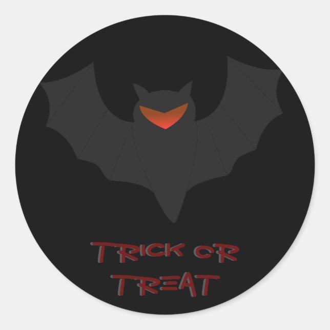 Grumpy Bat Halloween Sticker (Front)