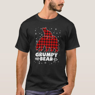 Grumpy Bear Christmas Pajama Red Plaid Buffalo Chr T-Shirt