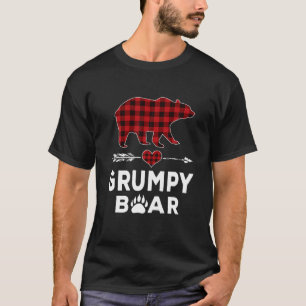 Grumpy Bear Christmas Pajama Red Plaid Buffalo Fam T-Shirt