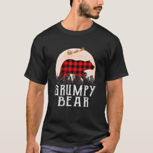 Grumpy Bear Christmas Pajama Red Plaid Buffalo T-Shirt