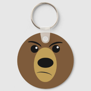 Grumpy Bear Face Key Ring