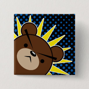 Grumpy Bear Roar 15 Cm Square Badge