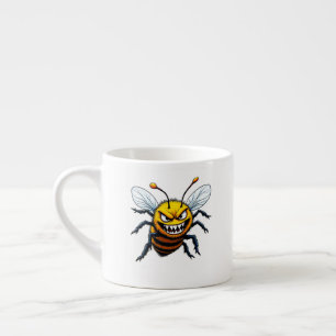 Grumpy Bee Cartoon Drawing Espresso Cup