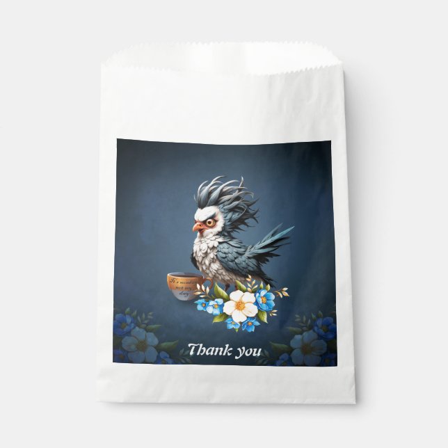 Grumpy Bird on Monday.  Favour Bag (Front)