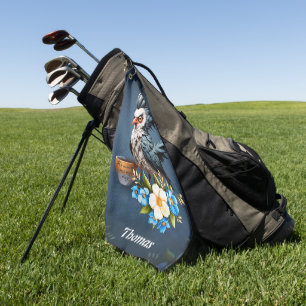 Grumpy Bird on Monday. Golf Towel