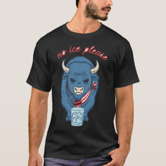 Grumpy Bison No Ice Please - American Flag Bandann T-Shirt