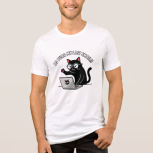 Grumpy Black Cat As Purr My Last Email Office Humo Tri-Blend Shirt