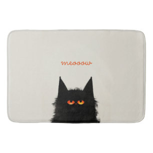 Grumpy Black Cat Bath Mat