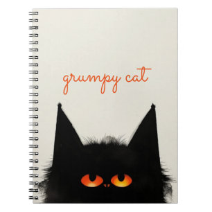 Grumpy Black Cat Notebook