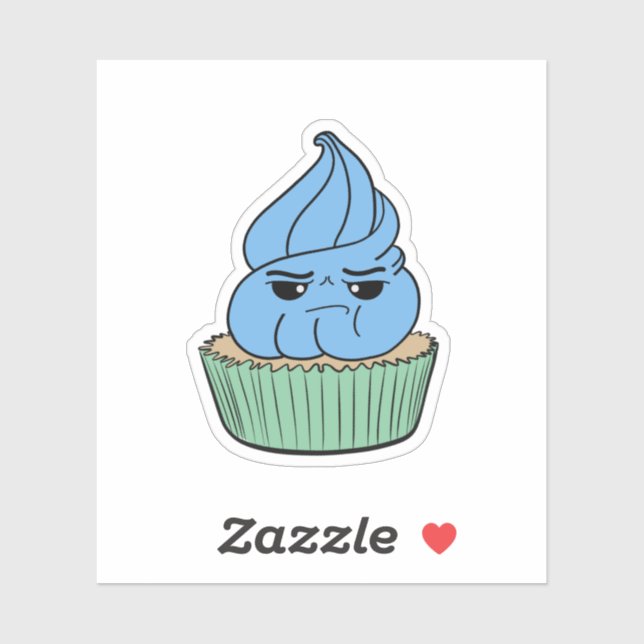 Grumpy Blue Cupcake (Sheet)