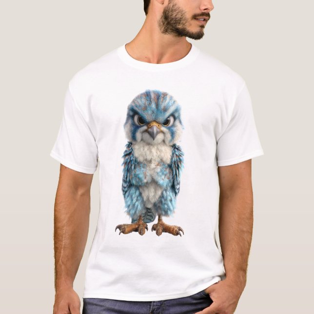Grumpy Blue Raptor Fledgling Men T-Shirt (Front)