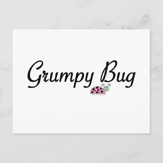 Grumpy bug postcard (Front)