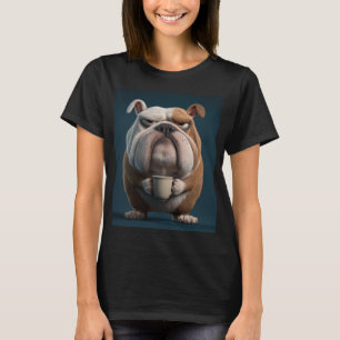 Grumpy Bulldog Coffee – Funny Dog Art T-Shirt