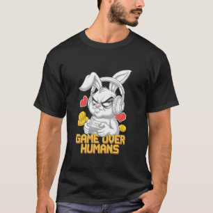 Grumpy Bunny Gamer Geek Gaming Humour Funny Rabbit T-Shirt