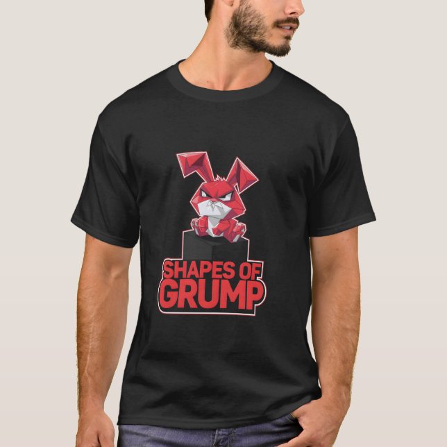 Grumpy Bunny SHAPES OF GRUMP Geometric Creative Fu T-Shirt (Front)