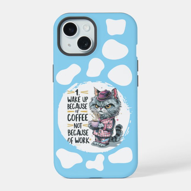 Grumpy but Adorable – Cartoon Cat Phone Case (Back)