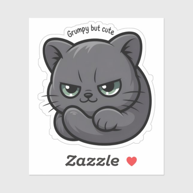 Grumpy but Cute Sassy Cat Illustration (Sheet)