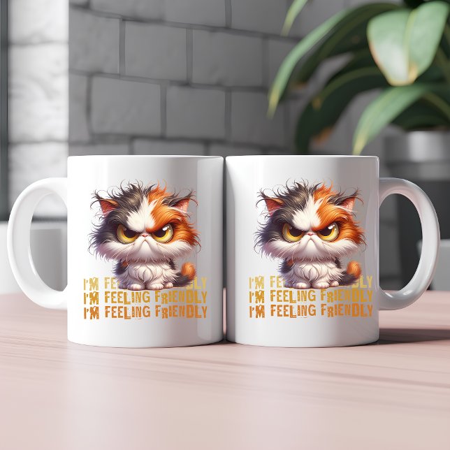 Grumpy Calico Cat and funny quote Coffee Mug (Creator Uploaded)