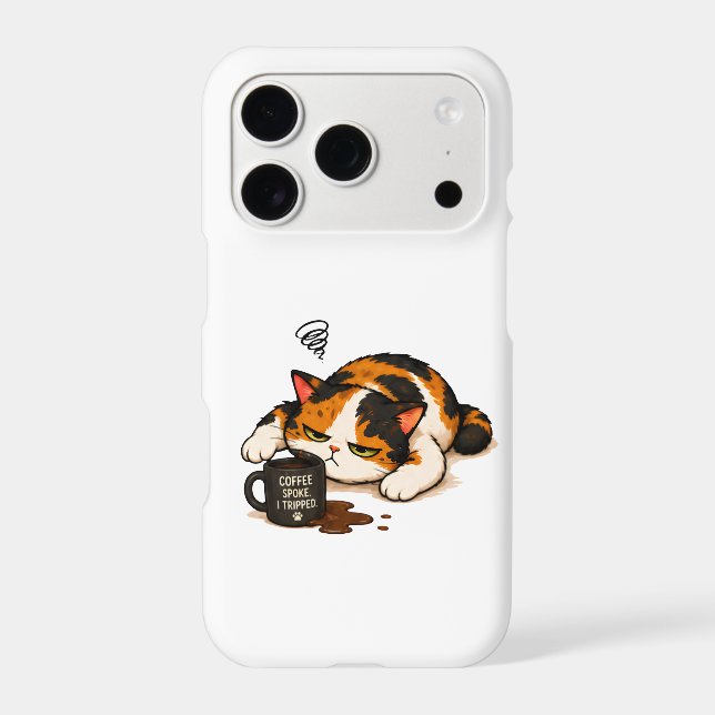 Grumpy Calico Cat - Coffee spoke (Back)