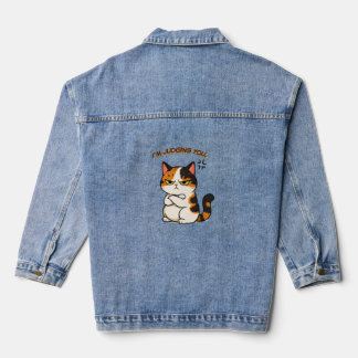 Grumpy Calico Cat - i`m judging you Denim Jacket