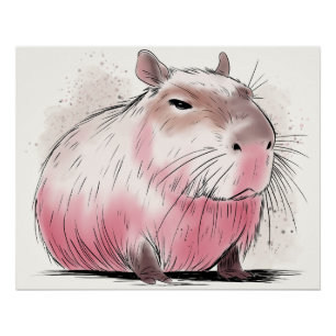 Grumpy Capybara Poster