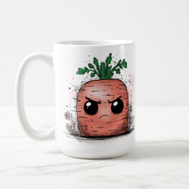 Grumpy Carrot Coffee Mug (Left)