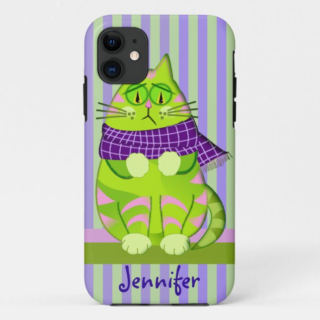 Grumpy cat and Custom Name Case-Mate iPhone Case (Back)