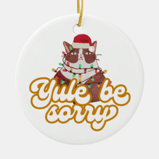 Grumpy Cat Ceramic Ornament