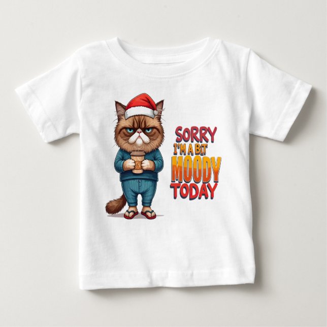 Grumpy Cat Christmas Mood Baby T-Shirt (Front)