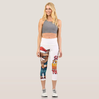 Grumpy Cat Christmas Mood Capri Leggings