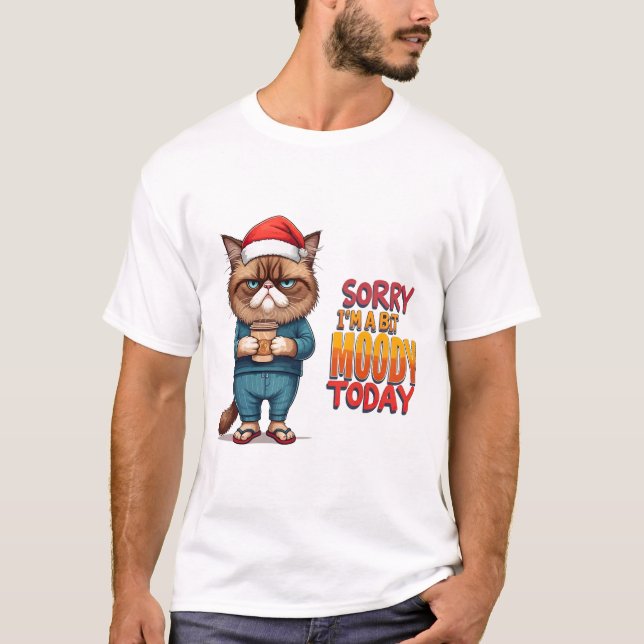 Grumpy Cat Christmas Mood T-Shirt (Front)