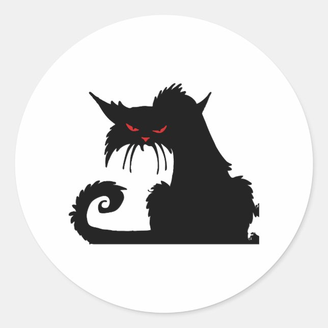 Grumpy cat    classic round sticker (Front)