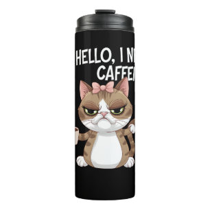 Grumpy Cat Coffee Lover Design Gift     Thermal Tumbler