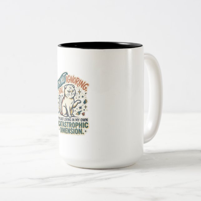 Grumpy Cat Coffee Mug | I'm Not Ignoring You Funny (Front Right)