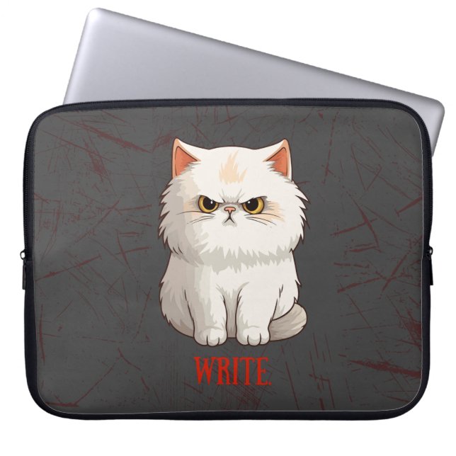 Grumpy cat encouragement  laptop sleeve (Front)