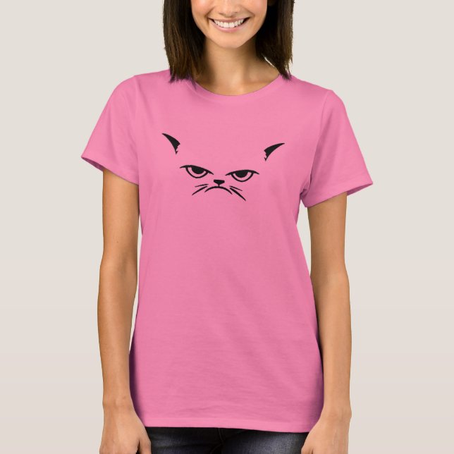 Grumpy cat face funny feline animal pet trend inte T-Shirt (Front)