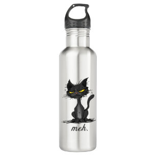 GRUMPY CAT - Funny Meh Cat - Crazy Cat Lady Gift 710 Ml Water Bottle