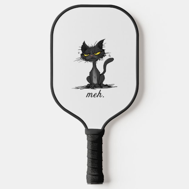 GRUMPY CAT - Funny Meh Cat - Crazy Cat Lady Gift Pickleball Paddle (Front)