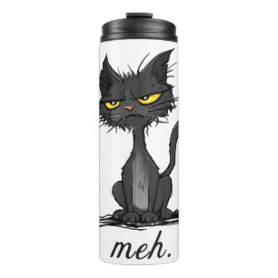 GRUMPY CAT - Funny Meh Cat - Crazy Cat Lady Gift Thermal Tumbler