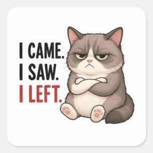 Grumpy Cat Funny Quote Cartoon Art Sticker