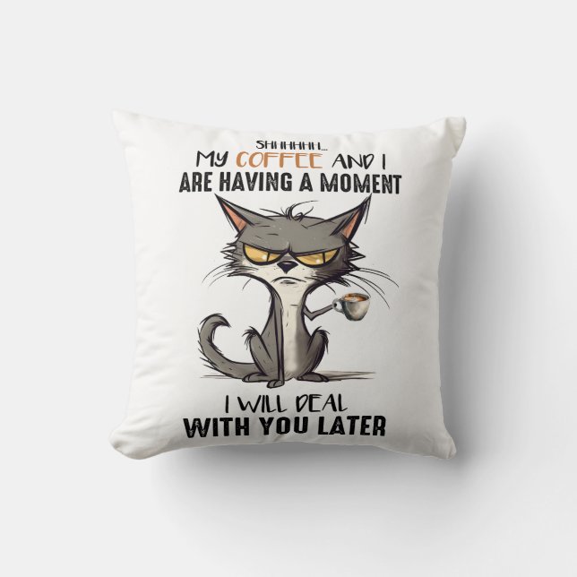 Grumpy Cat Funny Saying Cushion (Front)
