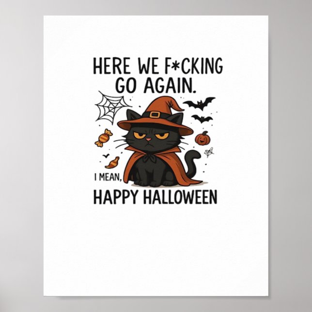 Grumpy Cat Halloween Classic T-Shirt Poster (Front)