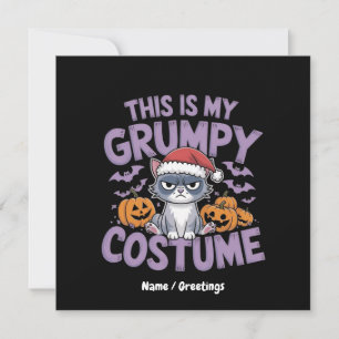 Grumpy Cat Halloween Costume Funny Holiday Animal Invitation