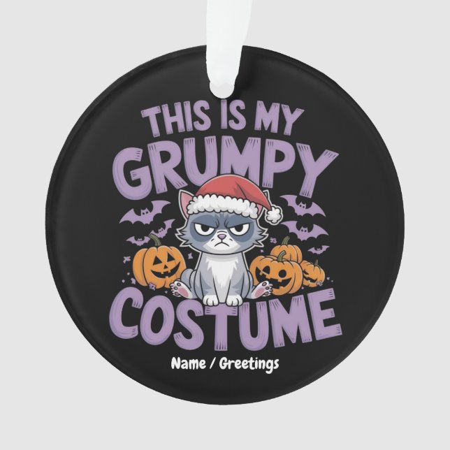 Grumpy Cat Halloween Costume Funny Holiday Animal  Ornament (Front)